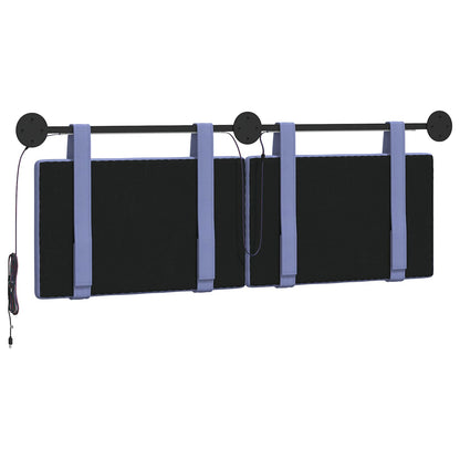 Hangend hoofdbord Met LED-verlichting Jeans Blauw Stof