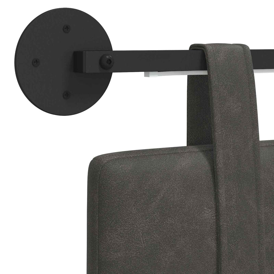 Hangend hoofdbord Met LED-verlichting Zwart Antiek PU