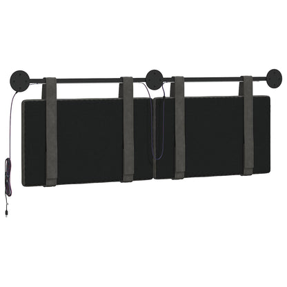 Hangend hoofdbord Met LED-verlichting Zwart Antiek PU