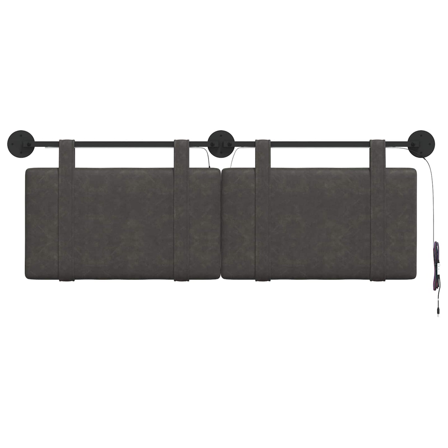 Hangend hoofdbord Met LED-verlichting Zwart Antiek PU