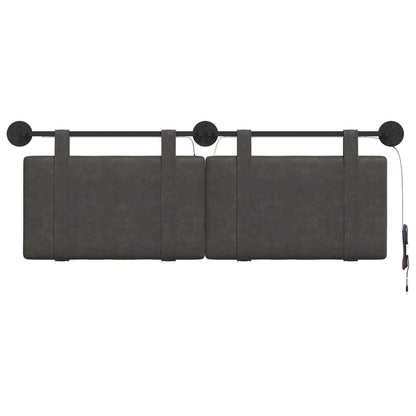 Hangend hoofdbord Met LED-verlichting Zwart Antiek PU