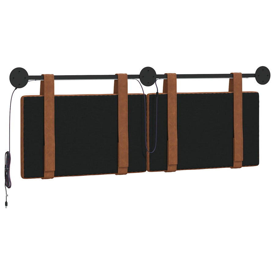 Hangend hoofdbord Met LED-verlichting Bruin Antiek PU