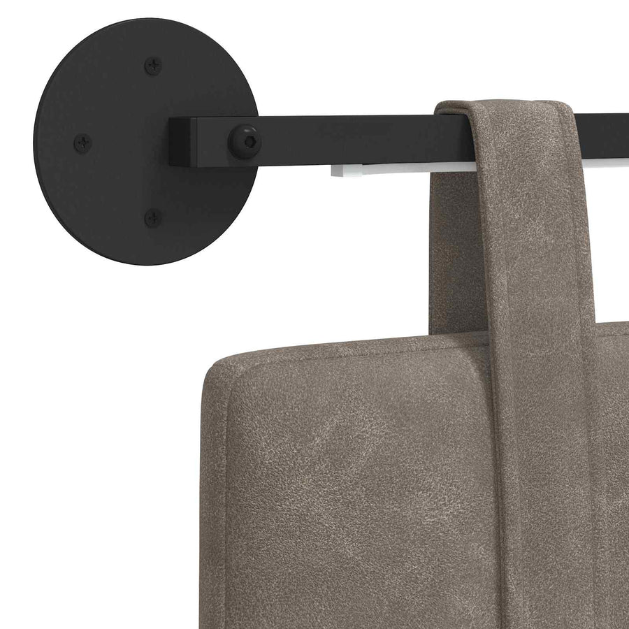 Hangend hoofdbord Met LED-verlichting Grijs Antiek PU