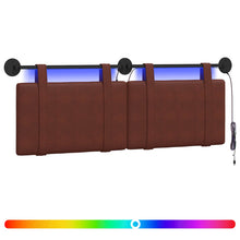 Hangend hoofdbord Met LED-verlichting Glanzend Bruin Antiek PU