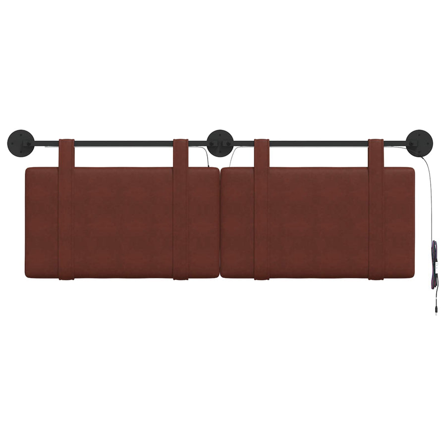Hangend hoofdbord Met LED-verlichting Glanzend Bruin Antiek PU