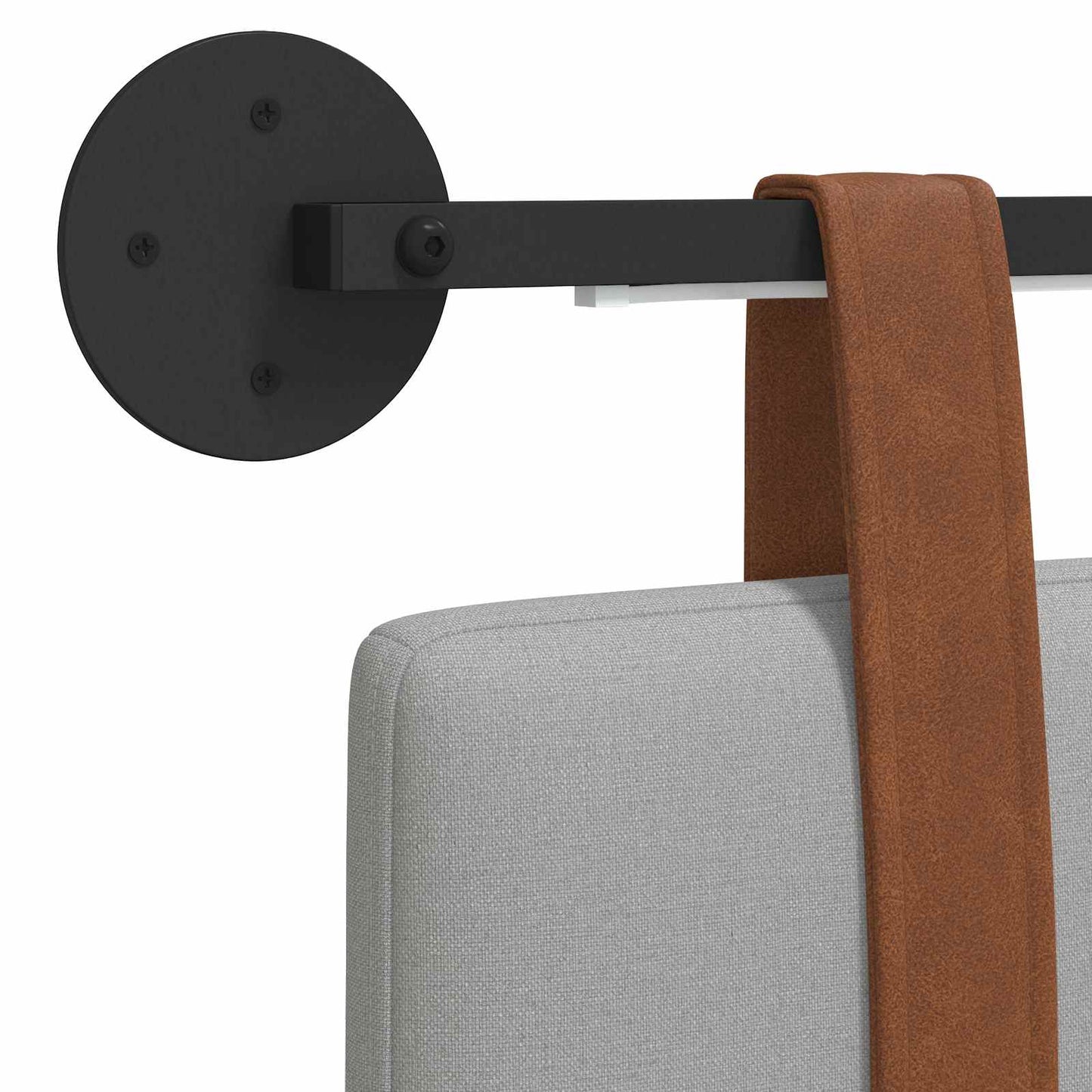 Hangend hoofdbord Met LED-verlichting Wolkengrijs Antiek PU