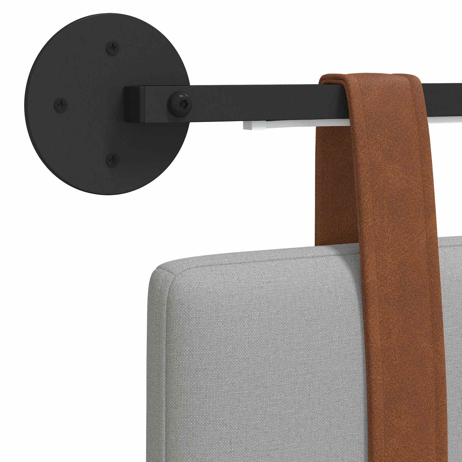 Hangend hoofdbord Met LED-verlichting Wolkengrijs Antiek PU