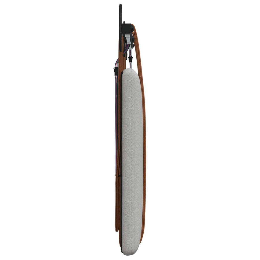 Hangend hoofdbord Met LED-verlichting Wolkengrijs Antiek PU