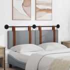 Wall-mounted Headboard With LED Lighting Light Grey Antique PU