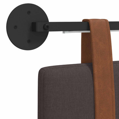 Hangend hoofdbord Met LED-verlichting Donkerbruin Antiek PU