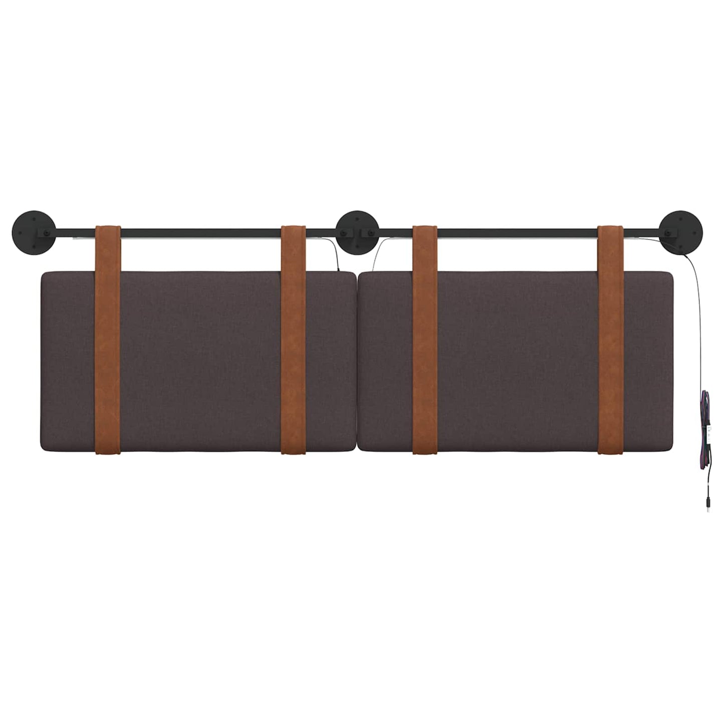 Hangend hoofdbord Met LED-verlichting Donkerbruin Antiek PU
