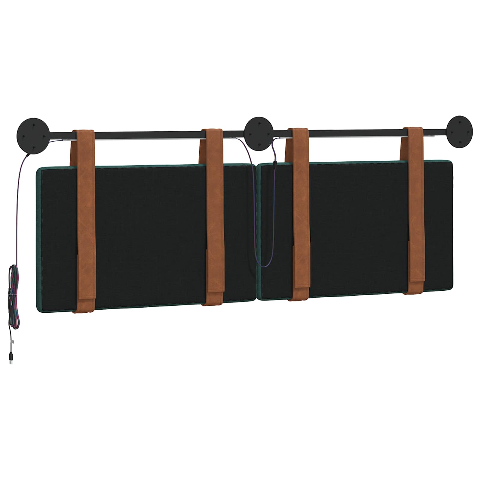 Hangend hoofdbord Met LED-verlichting Donkergroen Antiek PU