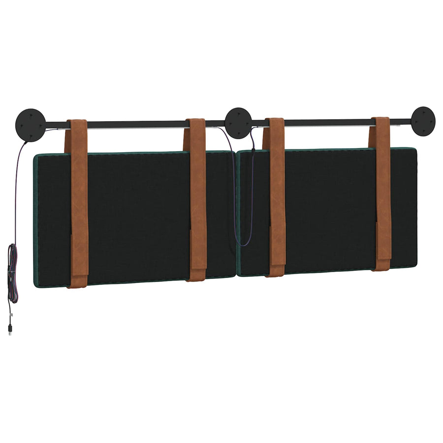 Hangend hoofdbord Met LED-verlichting Donkergroen Antiek PU