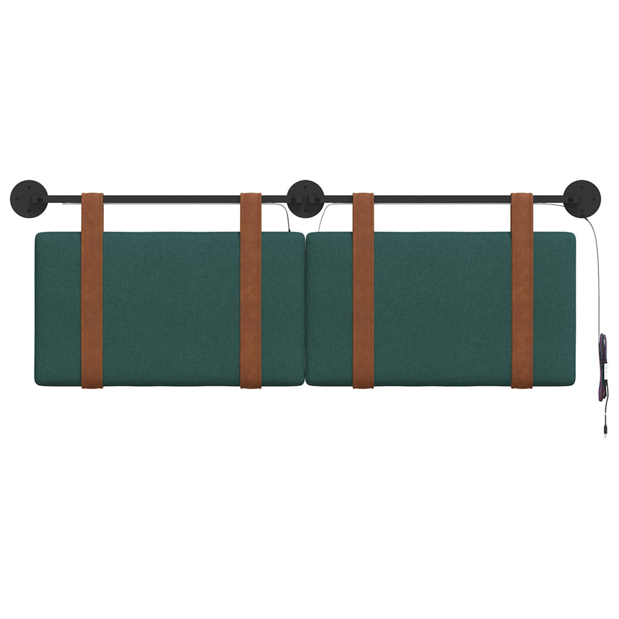 Hangend hoofdbord Met LED-verlichting Donkergroen Antiek PU