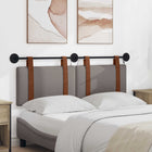 Hanging Headboard With LED Lighting Taupe Antique PU