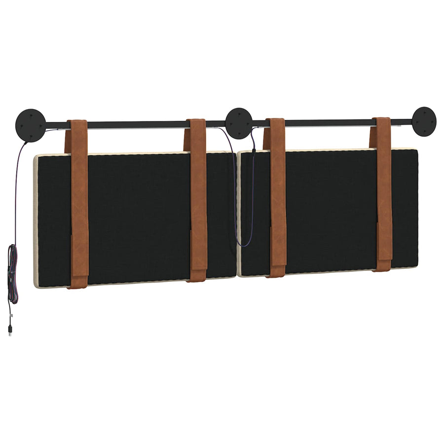 Hangend hoofdbord Met LED-verlichting Crèmekleurig Antiek PU