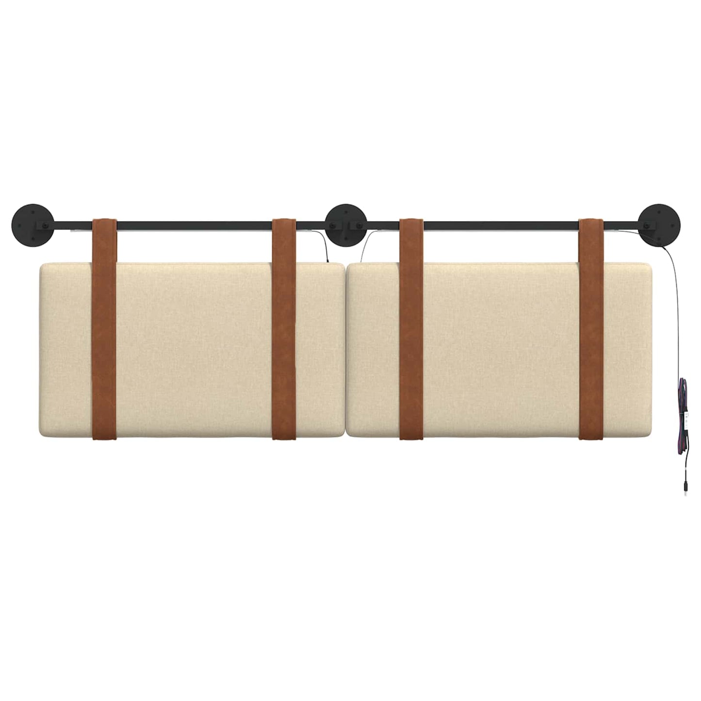 Hangend hoofdbord Met LED-verlichting Crèmekleurig Antiek PU