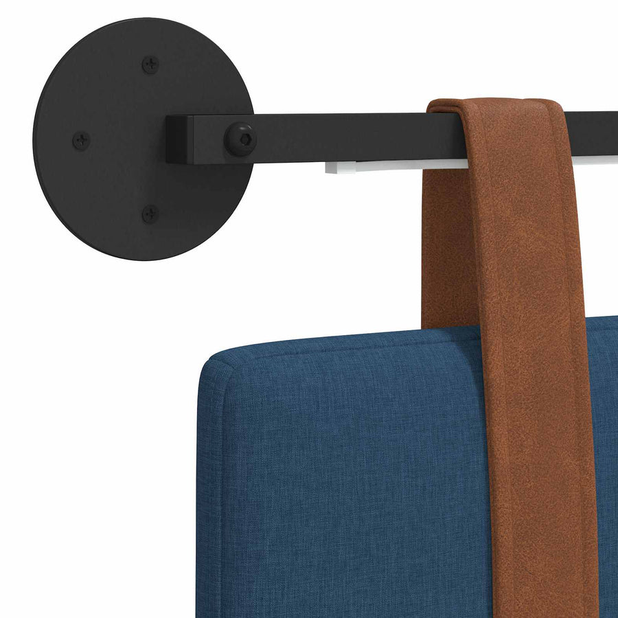 Hangend hoofdbord Met LED-verlichting Blauw Antiek PU