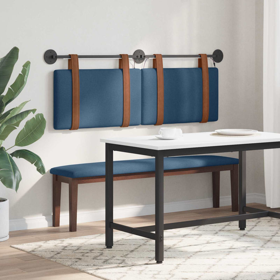 Hangend hoofdbord Met LED-verlichting Blauw Antiek PU