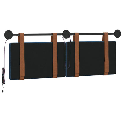 Hangend hoofdbord Met LED-verlichting Blauw Antiek PU