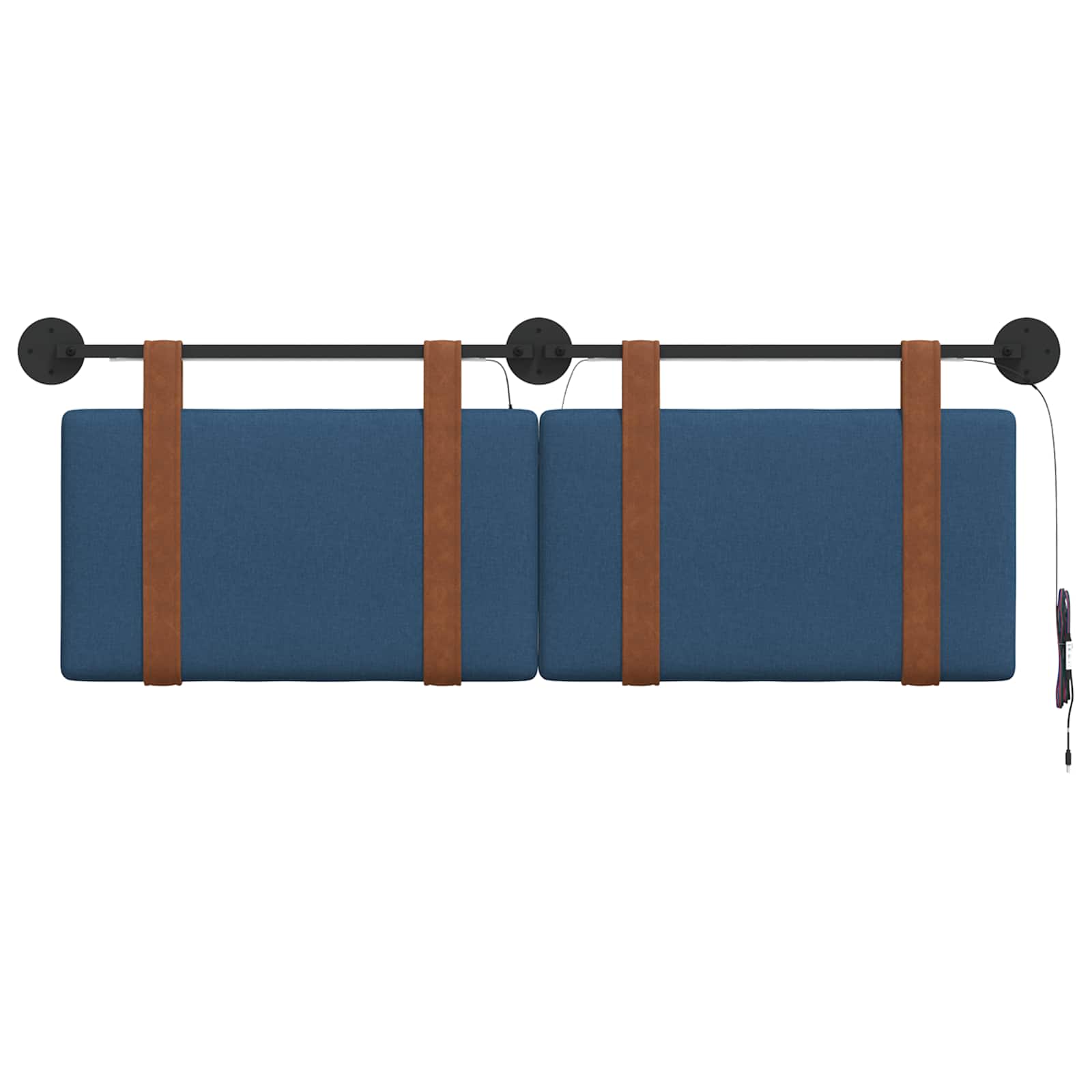 Hangend hoofdbord Met LED-verlichting Blauw Antiek PU