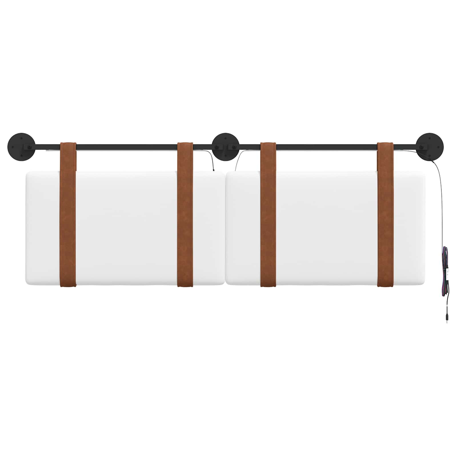 Hangend hoofdbord Met LED-verlichting Wit Antiek PU