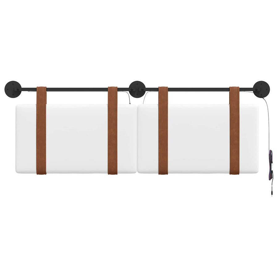 Hangend hoofdbord Met LED-verlichting Wit Antiek PU