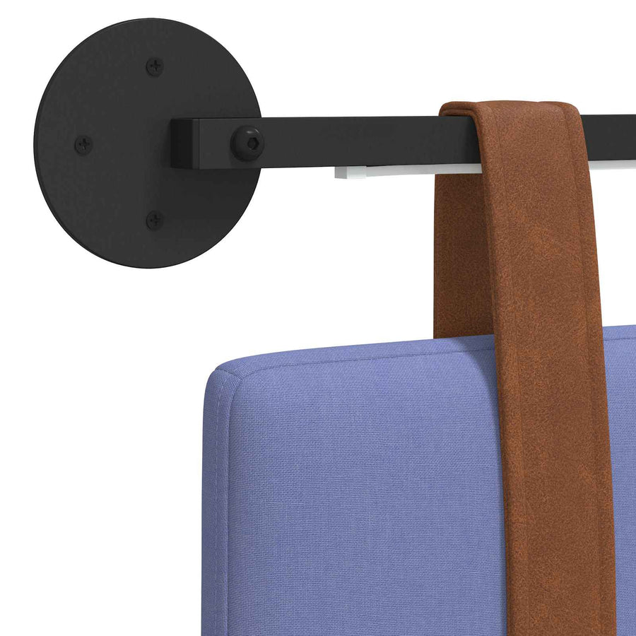 Hangend hoofdbord Met LED-verlichting Jeans Blauw Antiek PU
