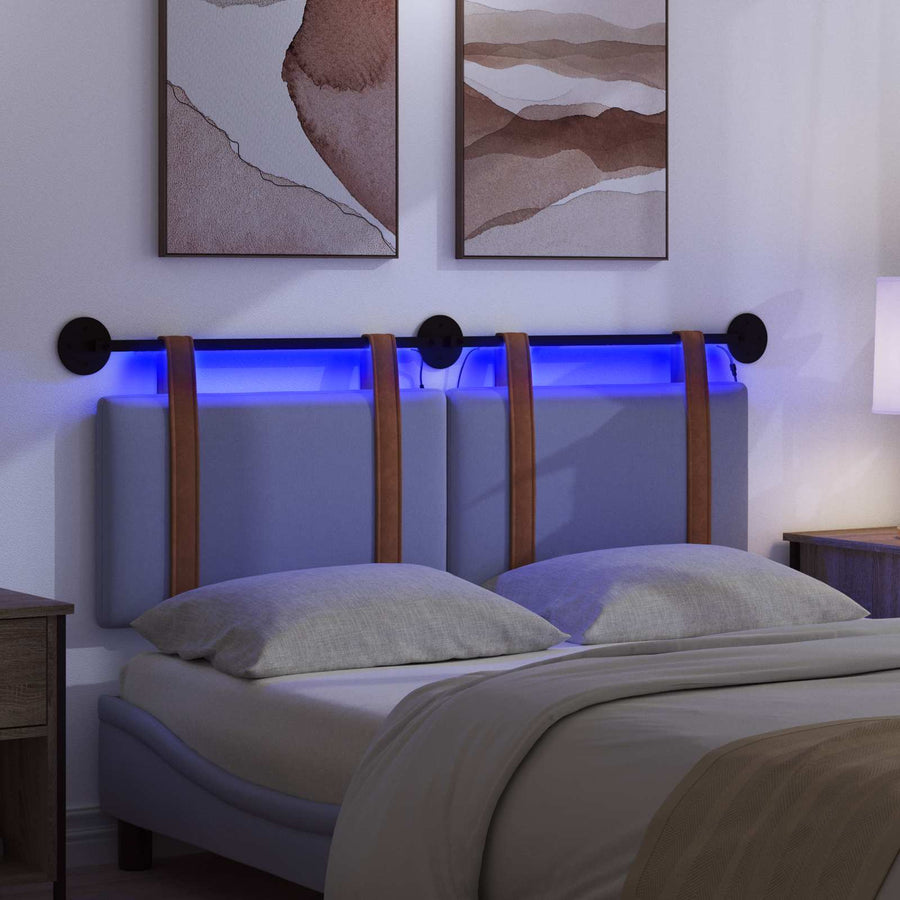 Hangend hoofdbord Met LED-verlichting Jeans Blauw Antiek PU
