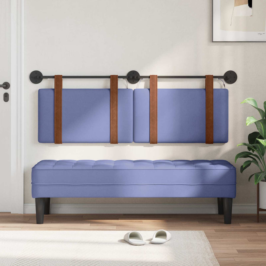 Hangend hoofdbord Met LED-verlichting Jeans Blauw Antiek PU