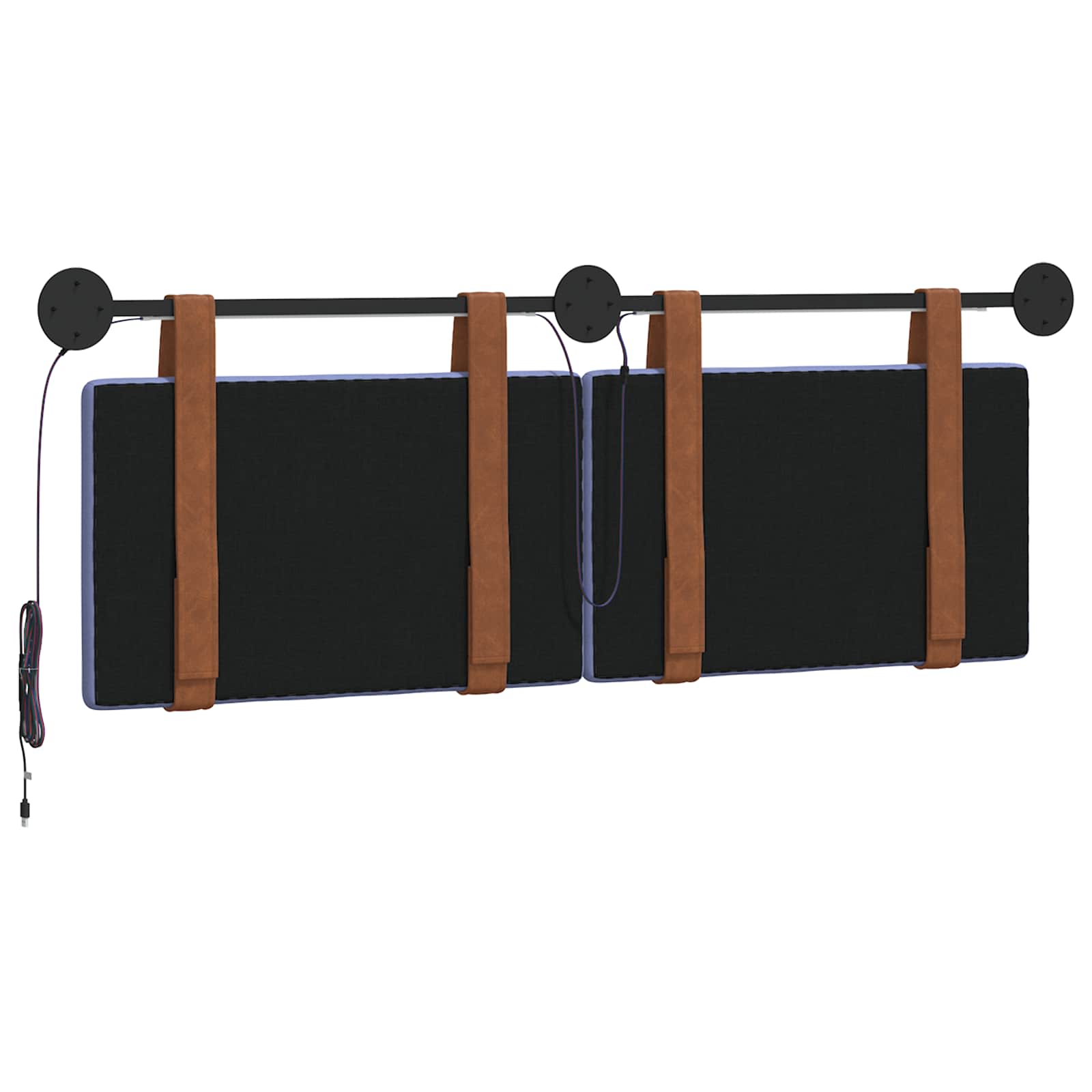 Hangend hoofdbord Met LED-verlichting Jeans Blauw Antiek PU