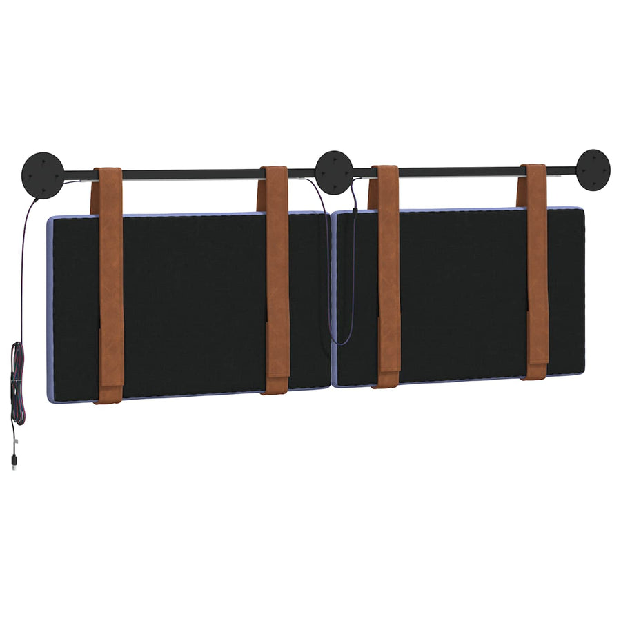 Hangend hoofdbord Met LED-verlichting Jeans Blauw Antiek PU