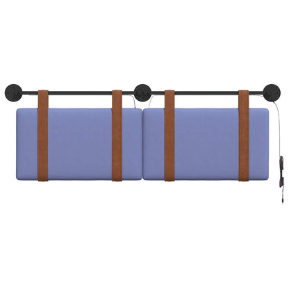 Hangend hoofdbord Met LED-verlichting Jeans Blauw Antiek PU