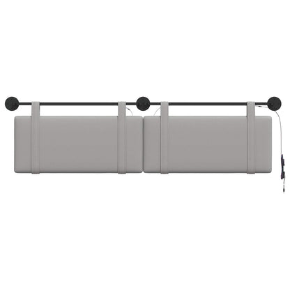 Hangend hoofdbord Met LED-verlichting Wolkengrijs Stof