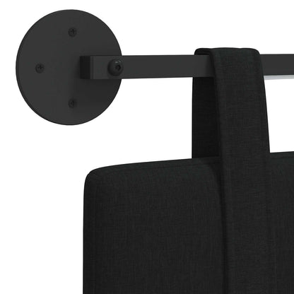 Hangend hoofdbord Met LED-verlichting Zwart Stof