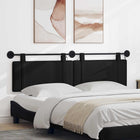 Wall-mounted Headboard With LED lighting Black Fabric