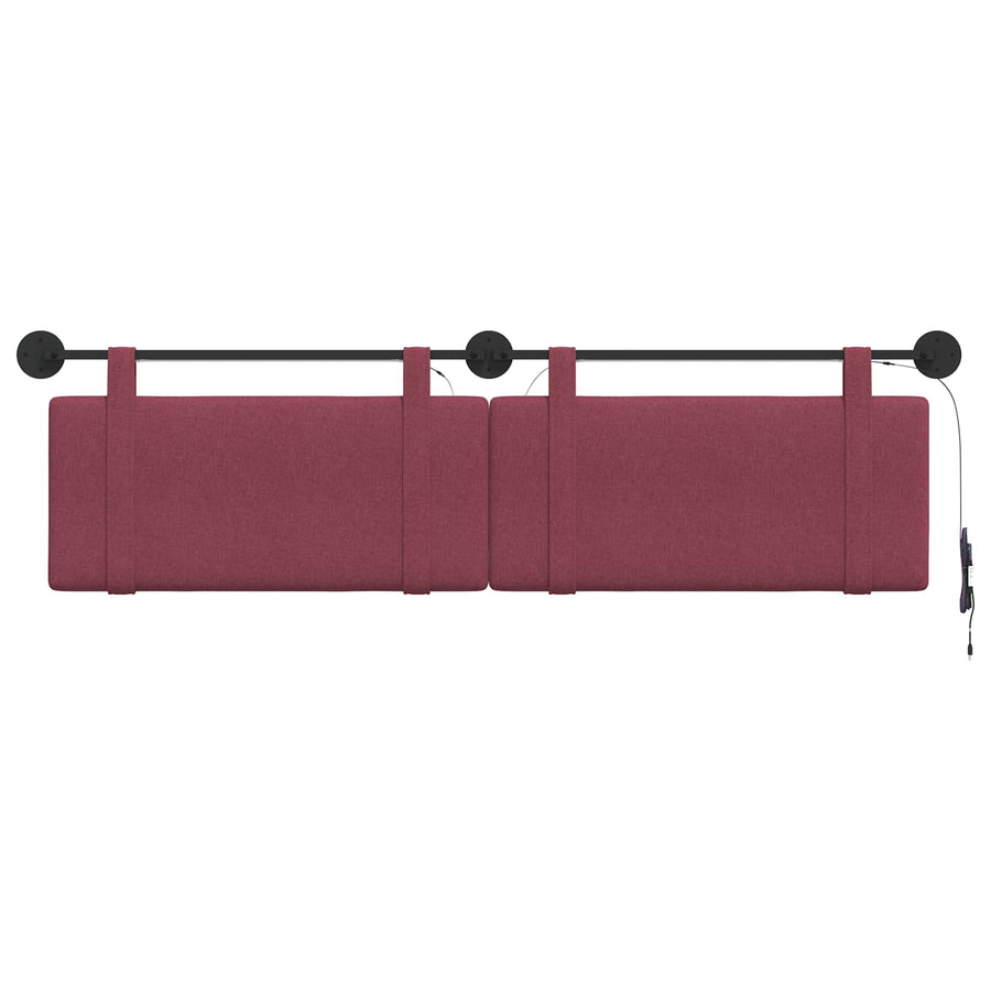Hangend hoofdbord Met LED-verlichting Wijnrood Stof