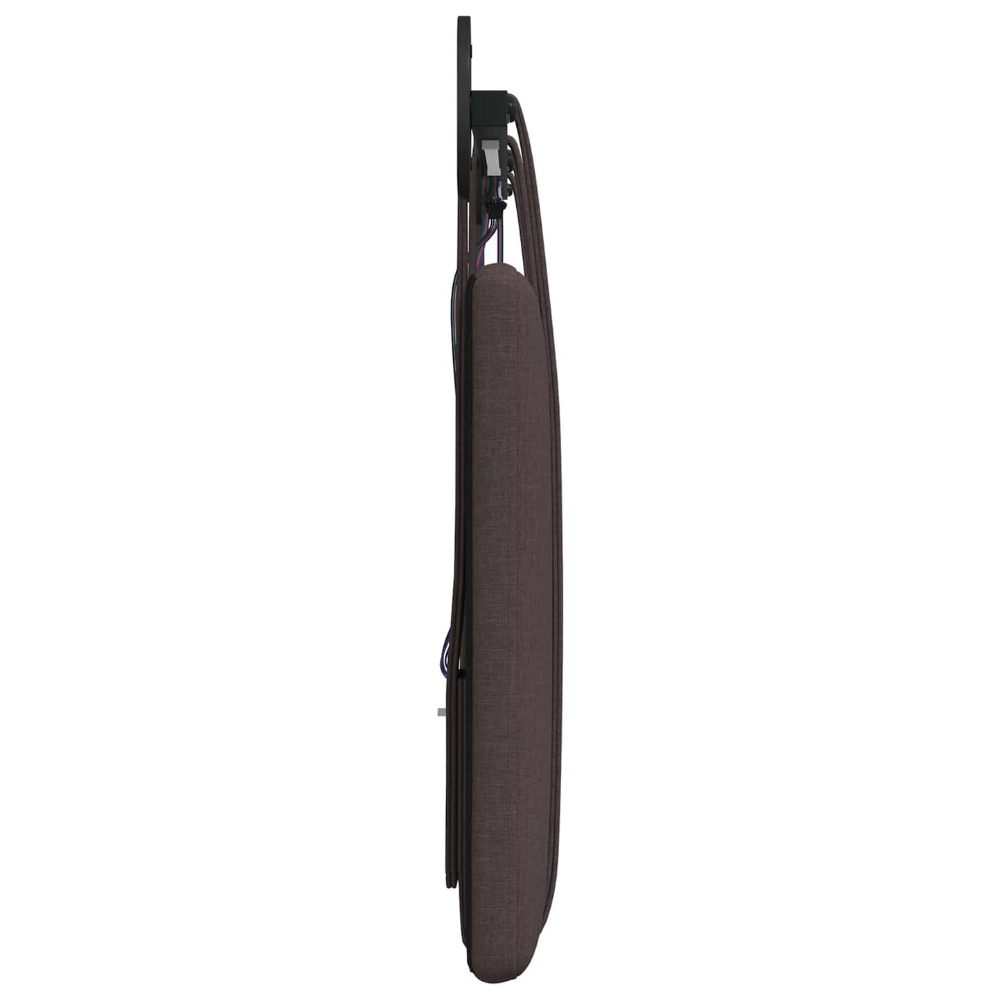 Hangend hoofdbord Met LED-verlichting Donkerbruin Stof