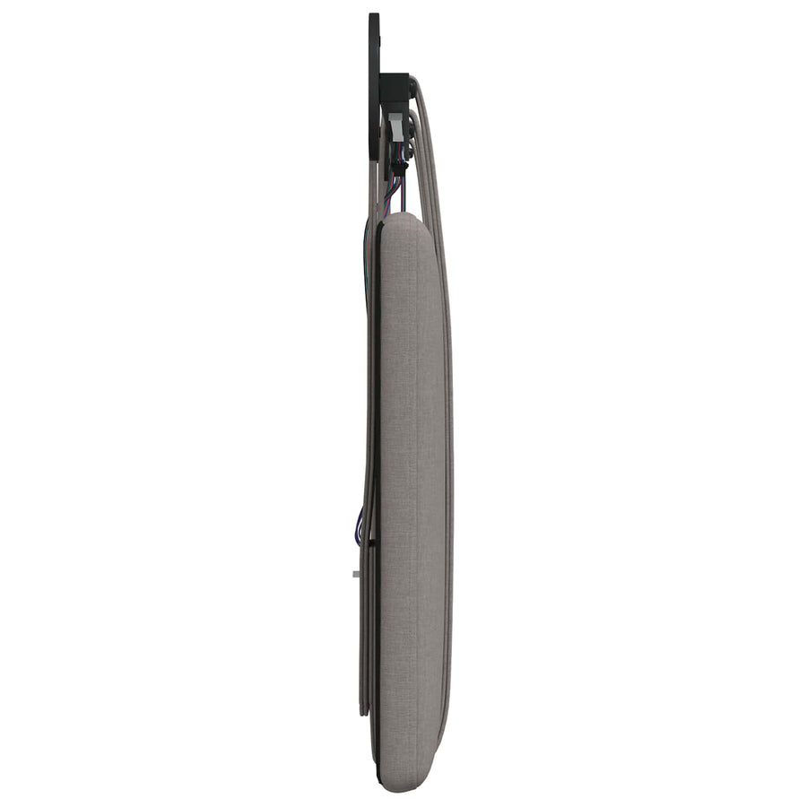 Hangend hoofdbord Met LED-verlichting Taupe Stof