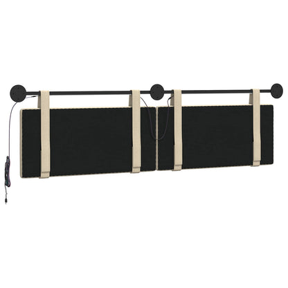 Hangend hoofdbord Met LED-verlichting Crèmekleurig Stof