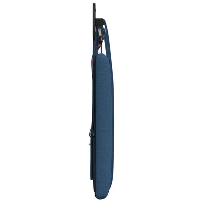 Hangend hoofdbord Met LED-verlichting Blauw Stof