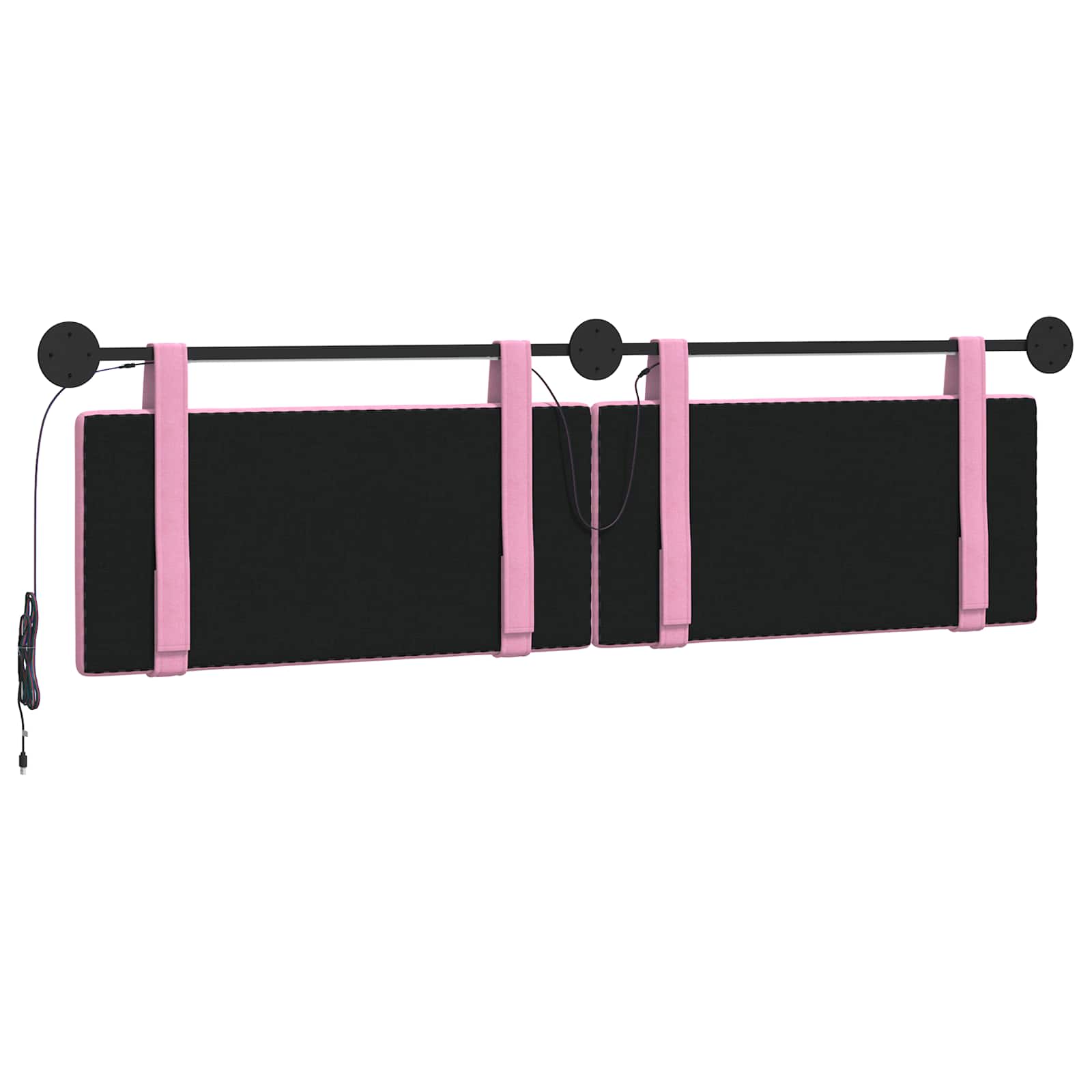 Hangend hoofdbord Met LED-verlichting Roze Stof