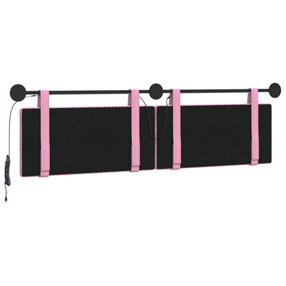 Hangend hoofdbord Met LED-verlichting Roze Stof