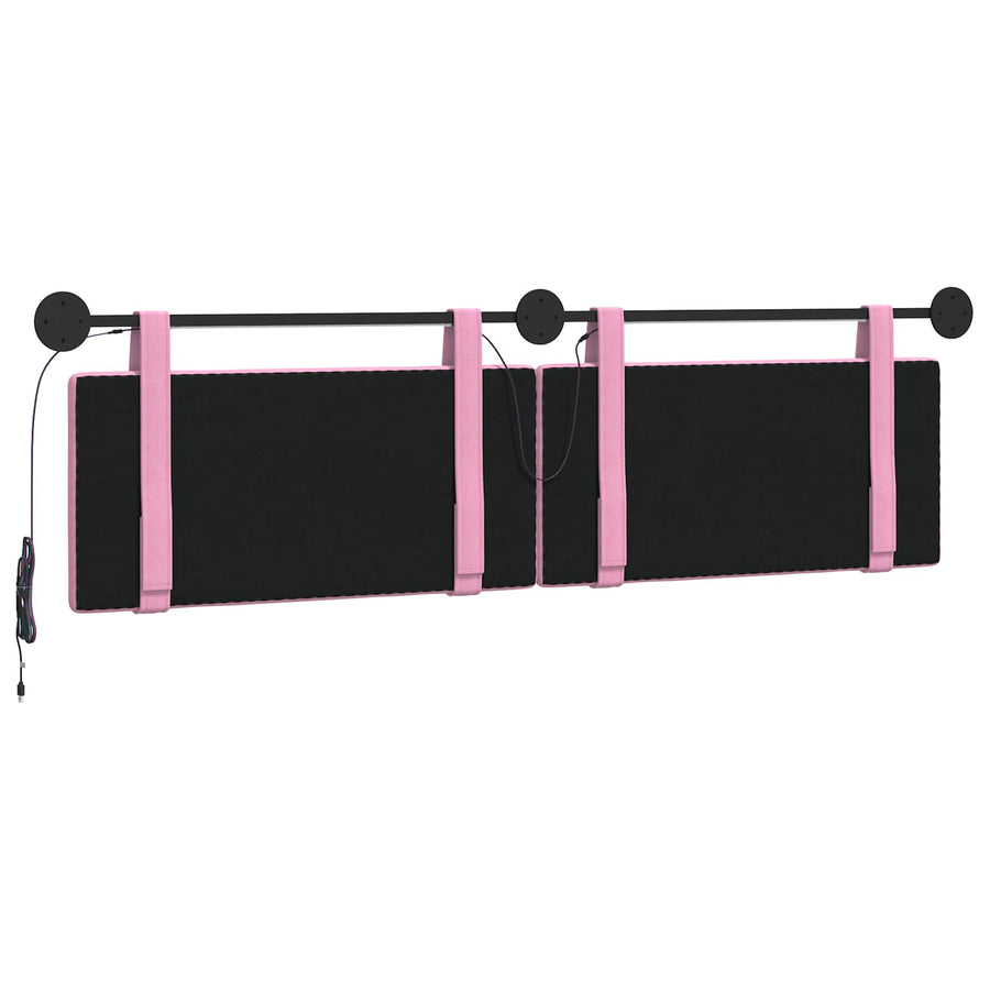 Hangend hoofdbord Met LED-verlichting Roze Stof