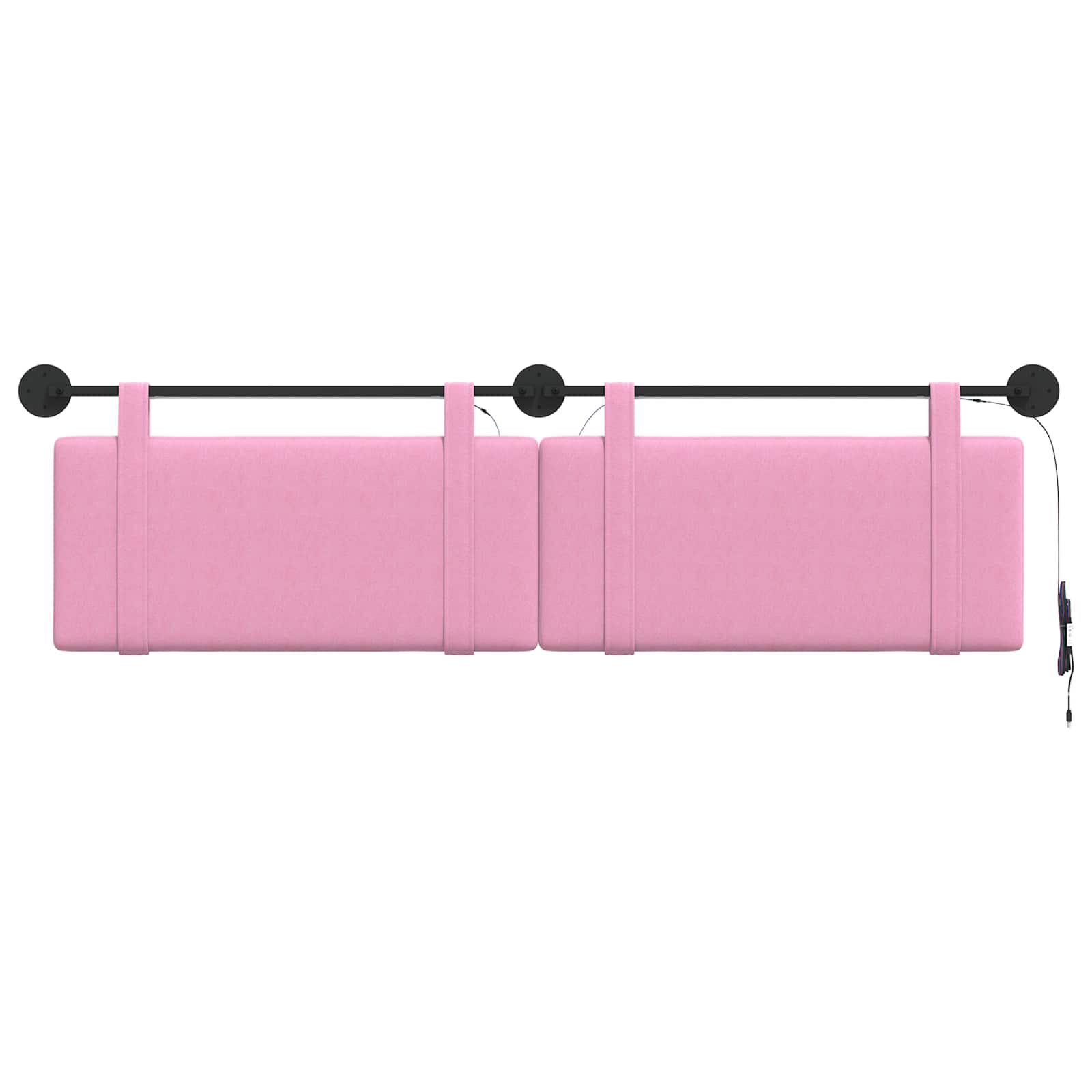 Hangend hoofdbord Met LED-verlichting Roze Stof