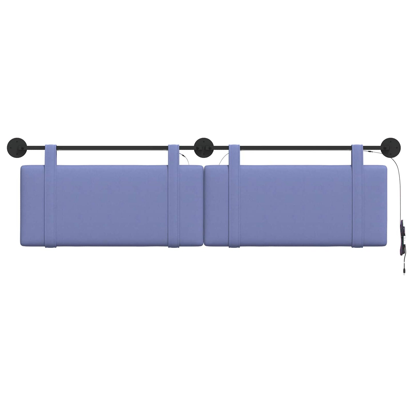 Hangend hoofdbord Met LED-verlichting Jeans Blauw Stof