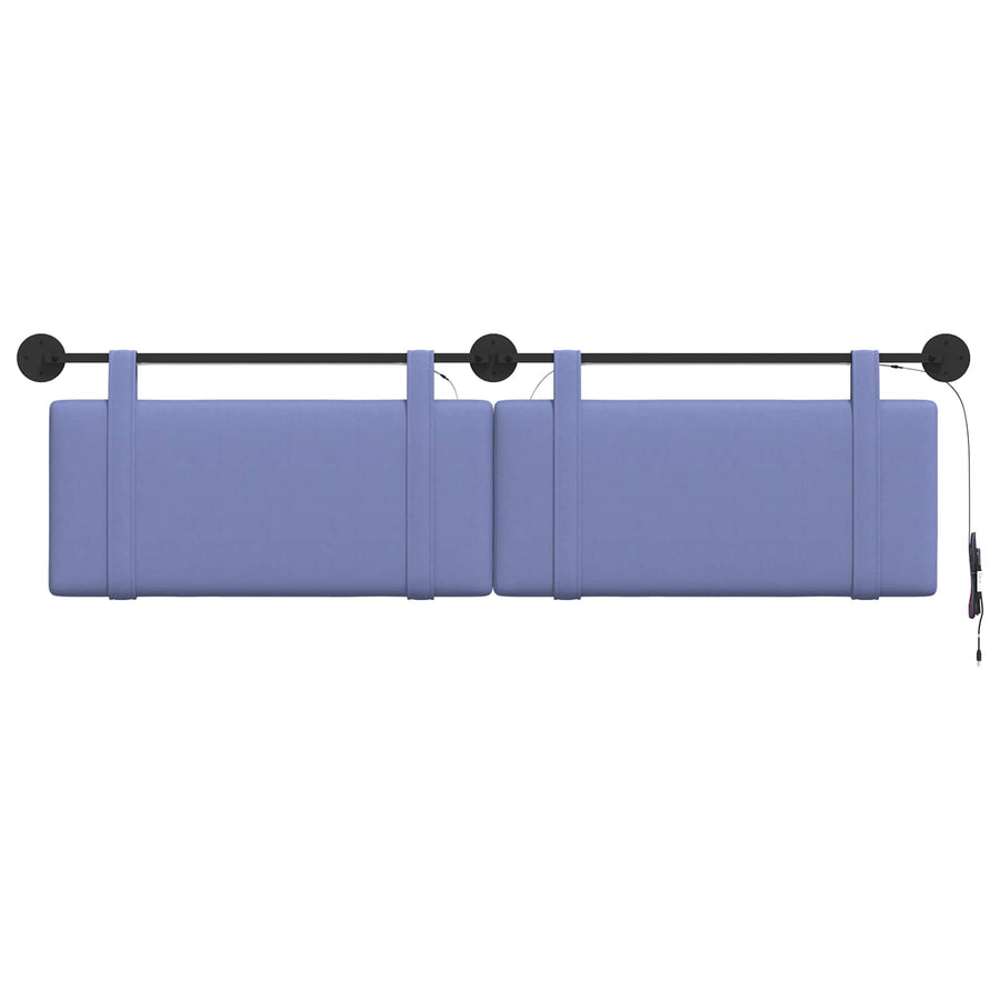 Hangend hoofdbord Met LED-verlichting Jeans Blauw Stof