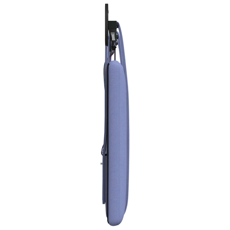 Hangend hoofdbord Met LED-verlichting Jeans Blauw Stof