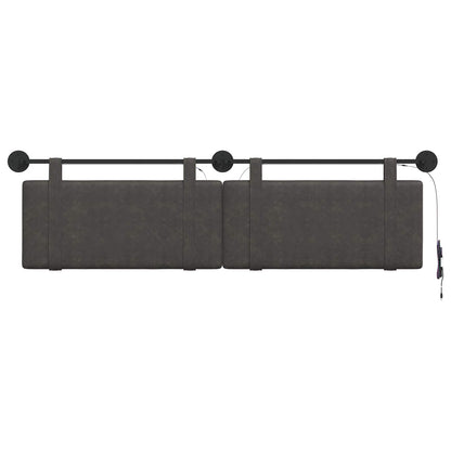 Hangend hoofdbord Met LED-verlichting Zwart Antiek PU