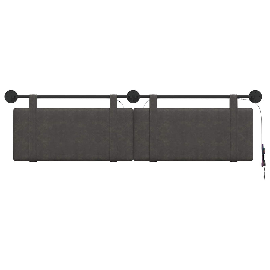 Hangend hoofdbord Met LED-verlichting Zwart Antiek PU